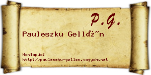 Pauleszku Gellén névjegykártya